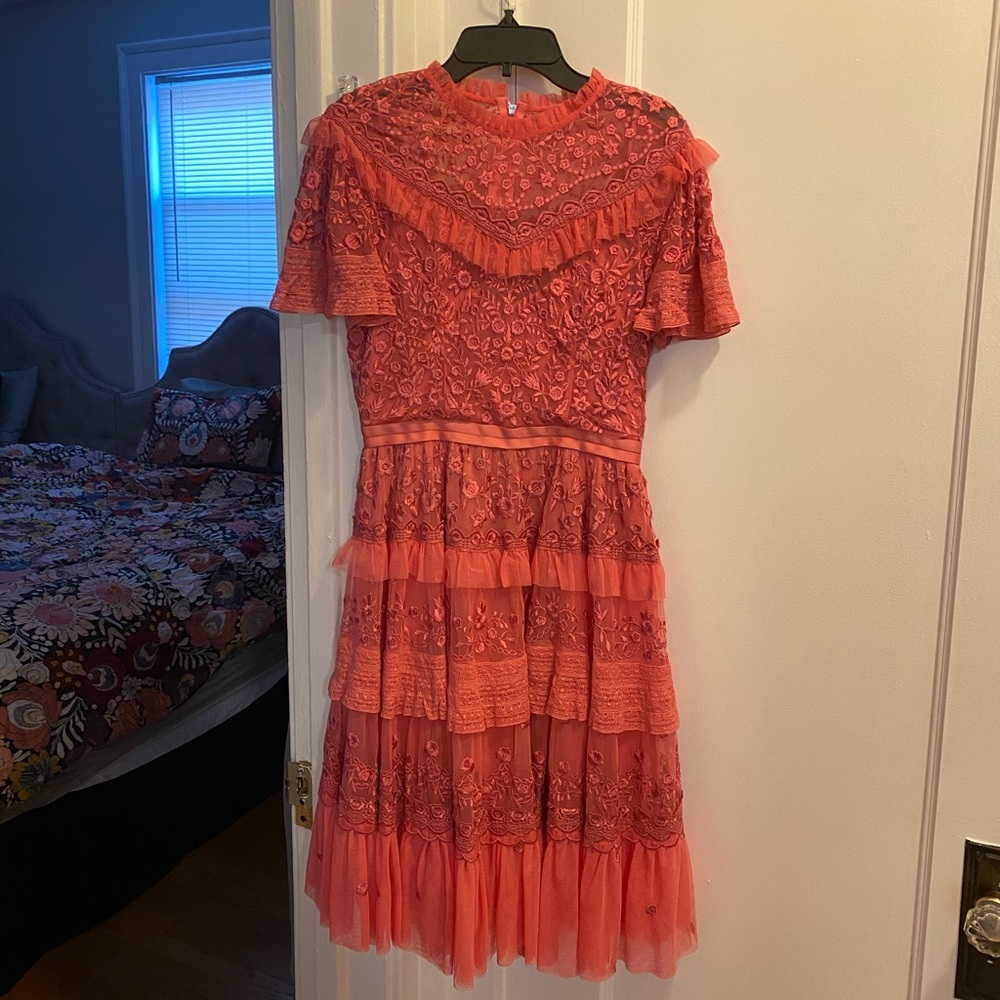 Needle and thread coral dress